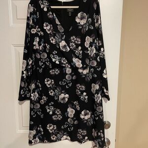 Adrianna Papell Floral Black Dress